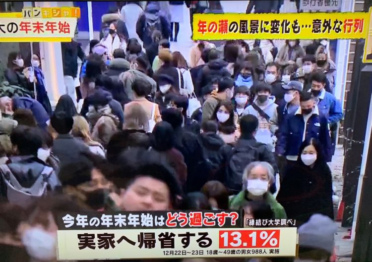 縁結び大学調べ コロナ禍で迎える年末年始の過ごし方に関する統計データ 日本テレビ「バンキシャ」にて使用された画像