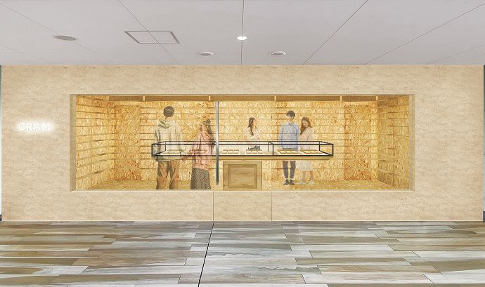 新潟市の万代シテイバスセンターに2022年10月にオープンした新店舗の外観(完成予想図)