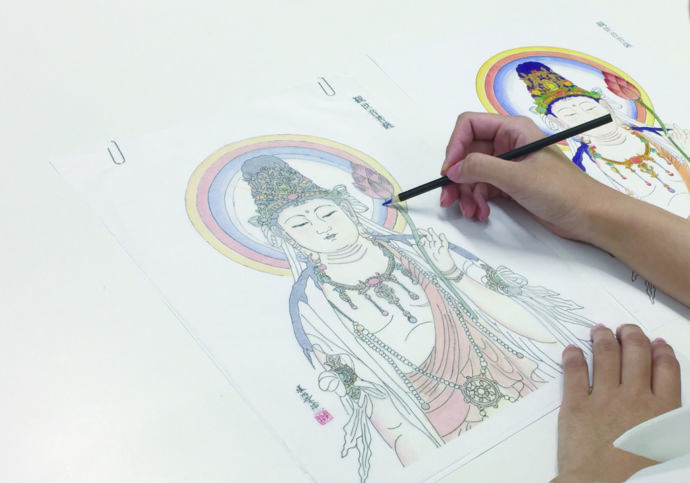 万松寺の写仏の様子
