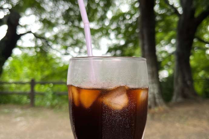 大満寺の休憩所誉れ庵のアイスコーヒー