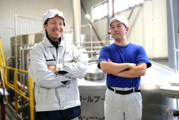 エチゴビールの醸造スタッフ2人