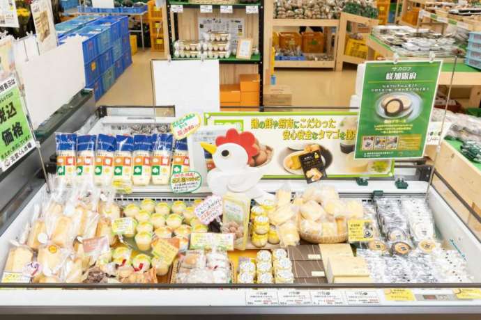 元気くん市場で販売しているプリンなどのスイーツ