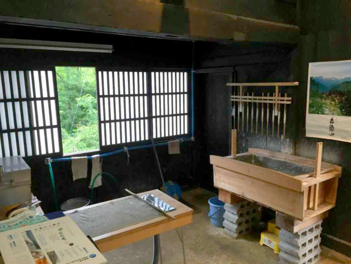 五箇山和紙漉き体験館の内観