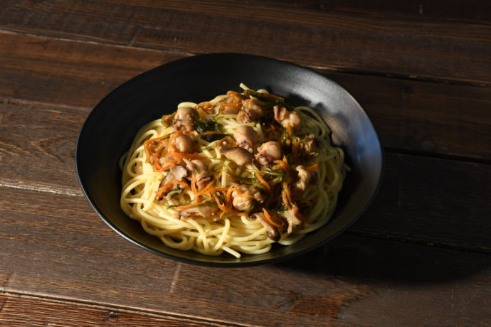 喫茶タイムのいかとんび入り和風パスタ