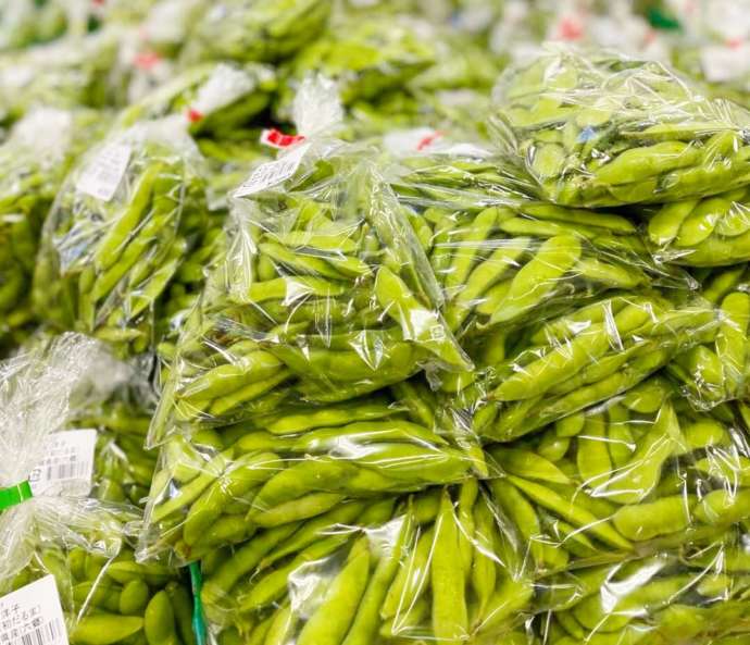 農産直売所「たなばたけ」高砂店で販売されている枝豆