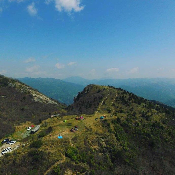 ダイナミックな360度パノラマが楽しめる梶ヶ森キャンプ場