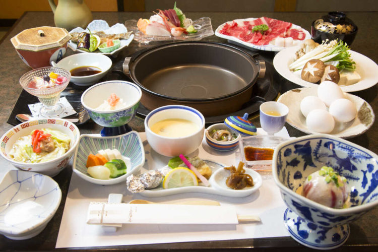 塩原温泉郷 旅館 上会津屋の夕食