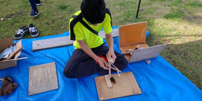 オートキャンプ森のかわなべの火起こし体験
