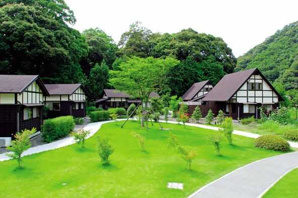 静岡県島田市にある道の駅「川根温泉」のコテージの外観