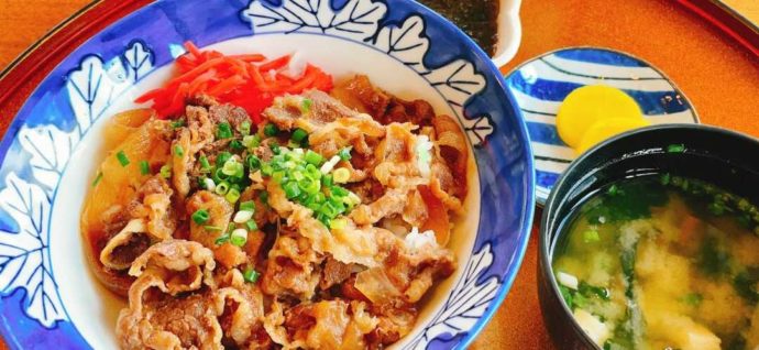 道の駅遣唐使の牛丼セット