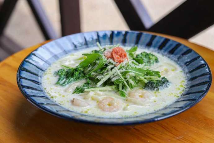 海老と明太子のクリームスープうどん