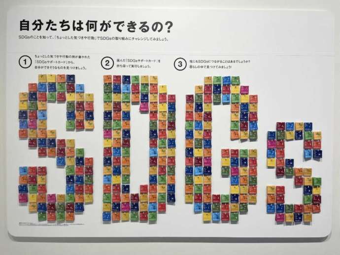 「北九州市科学館スペースLABO」内の1階にある「北九州市のSDG'sのコーナー」
