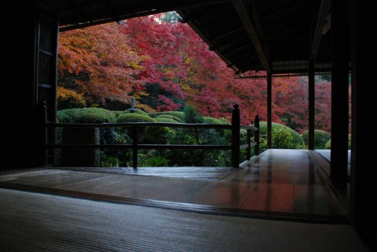 京都府左京区の詩仙堂丈山寺の秋の詩仙の間
