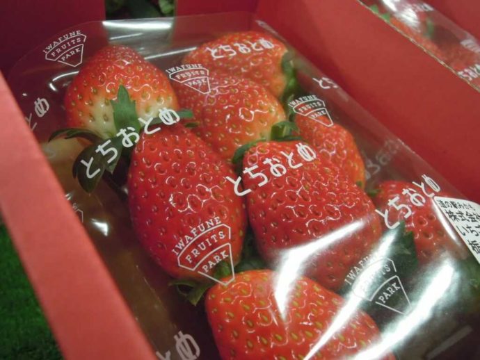 道の駅みかもで販売しているいちご