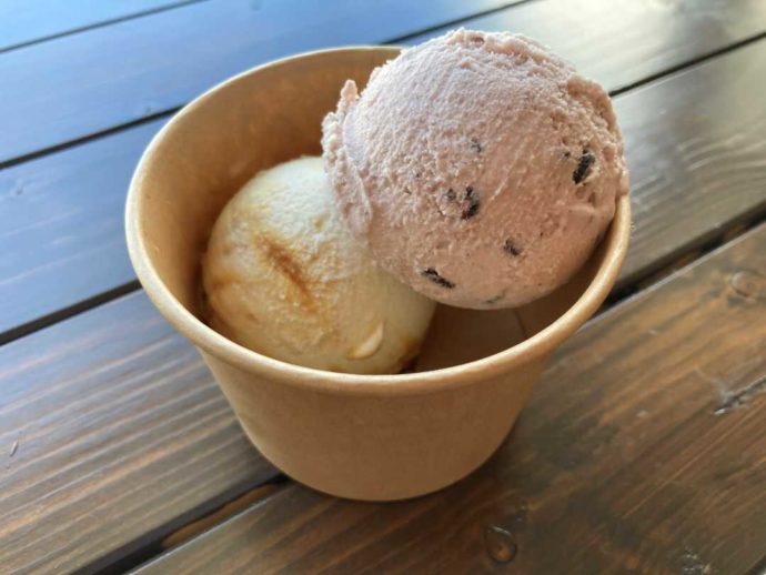 広島県安芸高田市吉田町「道の駅三矢の里あきたかた」で販売している縄文あいすの写真