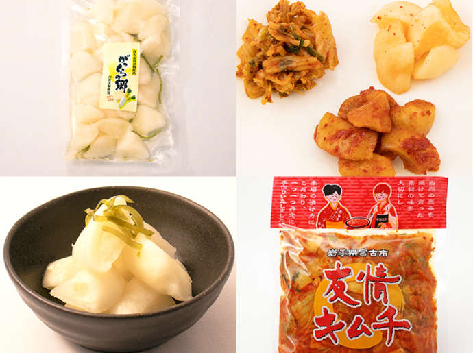 道の駅区界高原のお土産品コーナーで買える漬物