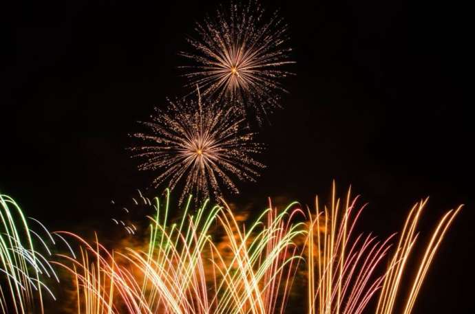 もみじまつりで打ち上げられた花火