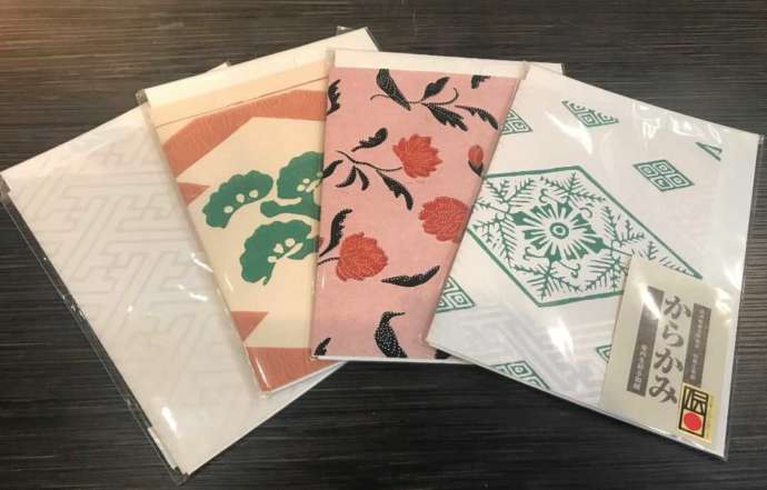 出島ミュージアムショップで販売されているからかみ柄レターセット