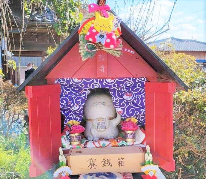 赤いお堂がかわいい「猫福寺」