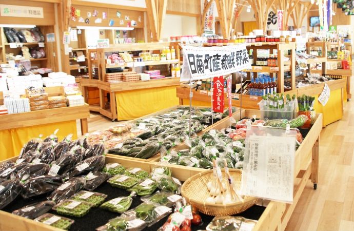 鳥取県日野郡日南町にある「道の駅にちなん日野川の郷」の直売所