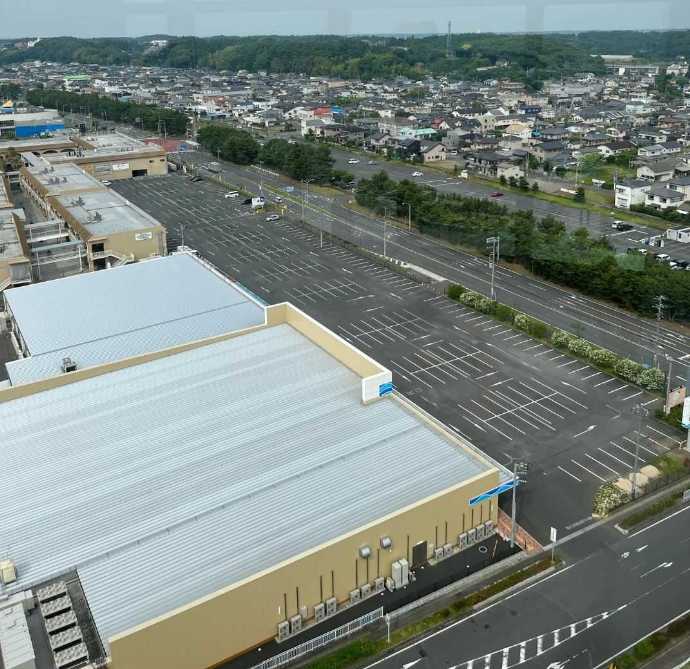 「大洗マリンタワー」3階展望室からの町の風景