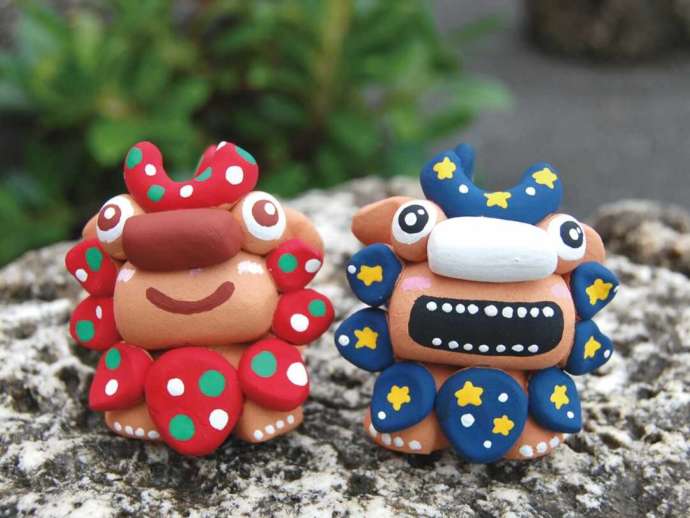 陶器シーサー絵付けの作品