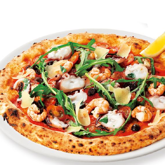 PIZZA SALVATORE CUOMO 白金の海老とタコのサンタルチア