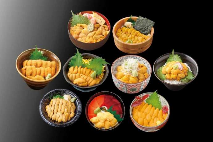 宮城県本吉郡南三陸町の「南三陸さんさん商店街」で売られているキラキラうに丼
