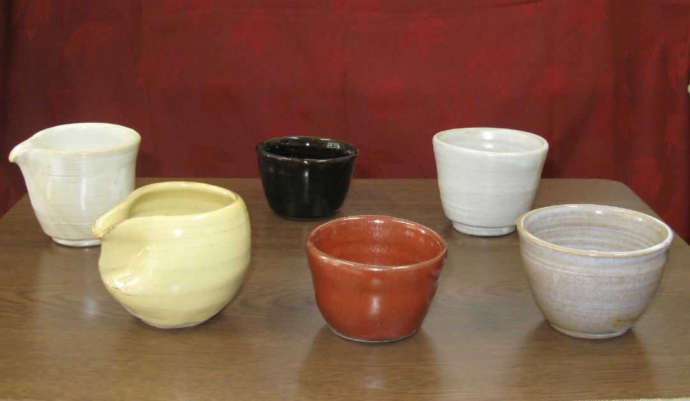 「晴栄窯」の陶芸体験コース参加者の作品（完成品）（その1）