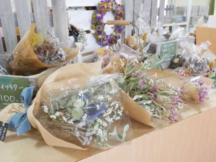 宮城県仙台市の「せんだい農業園芸センター」で買えるドライフラワー