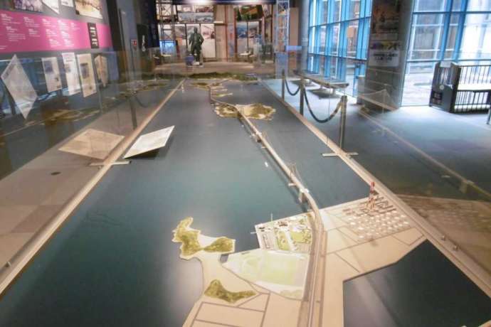 瀬戸大橋記念館の第1回廊のにあるジオラマ