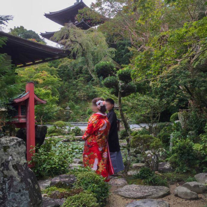 當麻寺のフォトウェディング