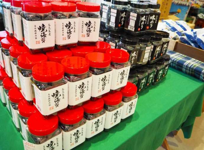 鳥羽マルシェ内直売所に並ぶ海苔